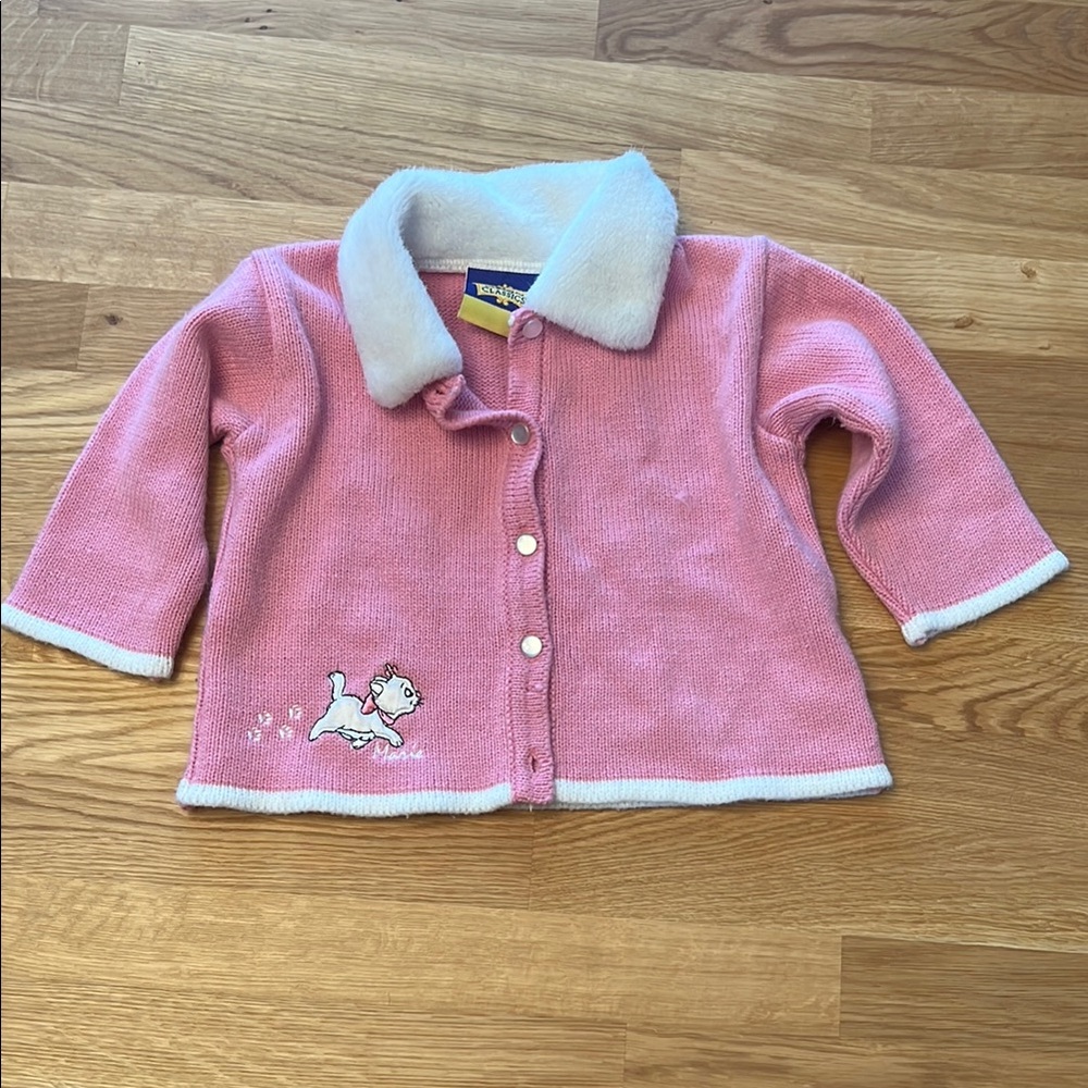 Disney Classics 2000 Pink & White Aristocats Marie Sweater